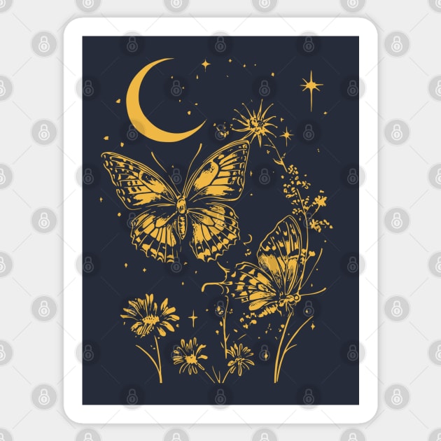Romantic Butterfly Pair – Celestial Garden Dreamscape Sticker by TuncGK